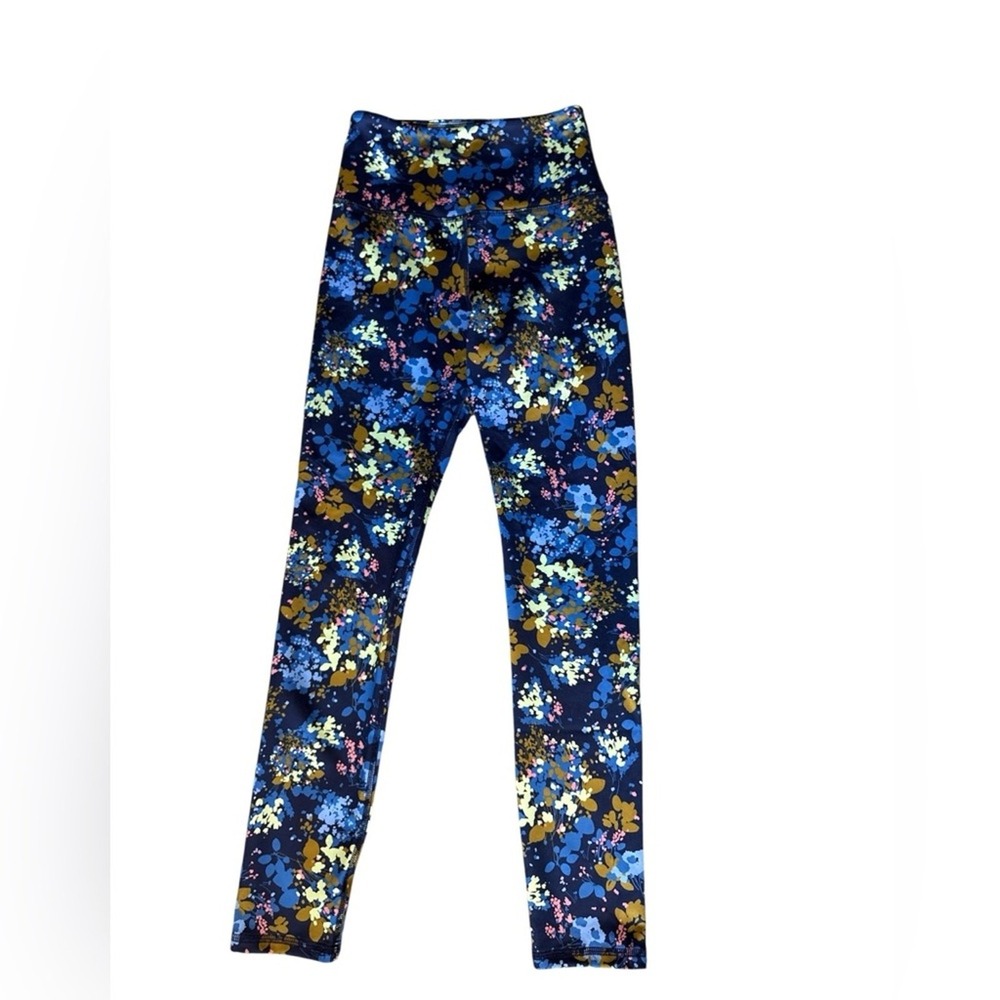 NWOT Anthropologie Daily Practice High Rise Leggings, Navy/Marine Floral,Size XS - Picture 4 of 10